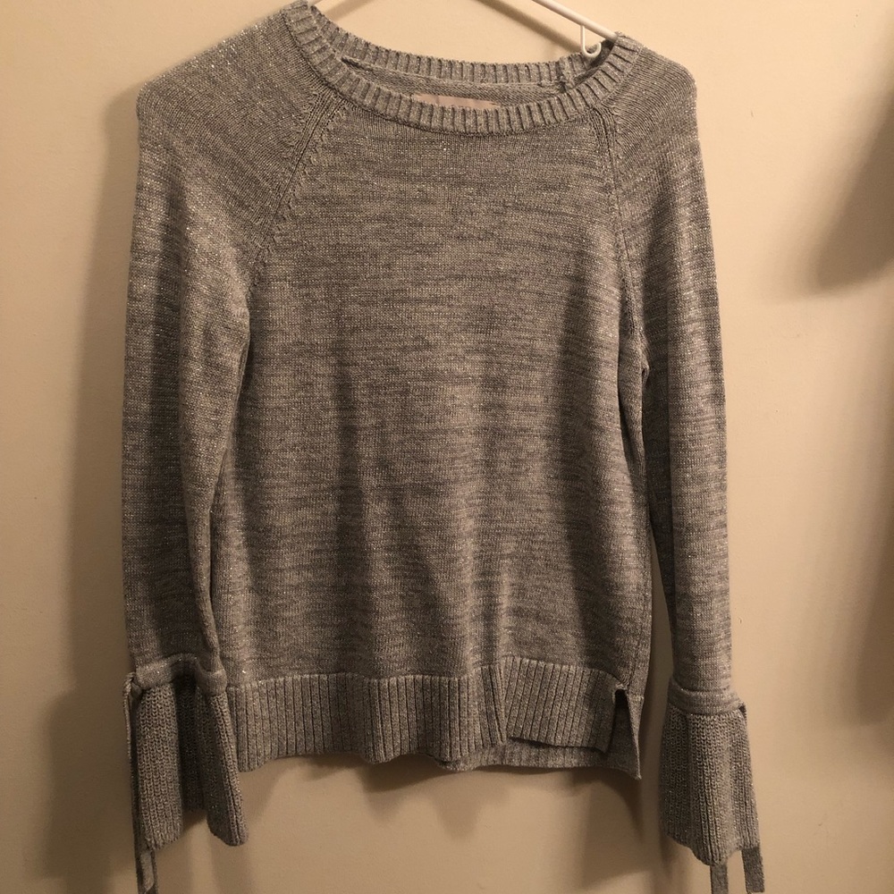 Glittery bell sleeve loft sweater